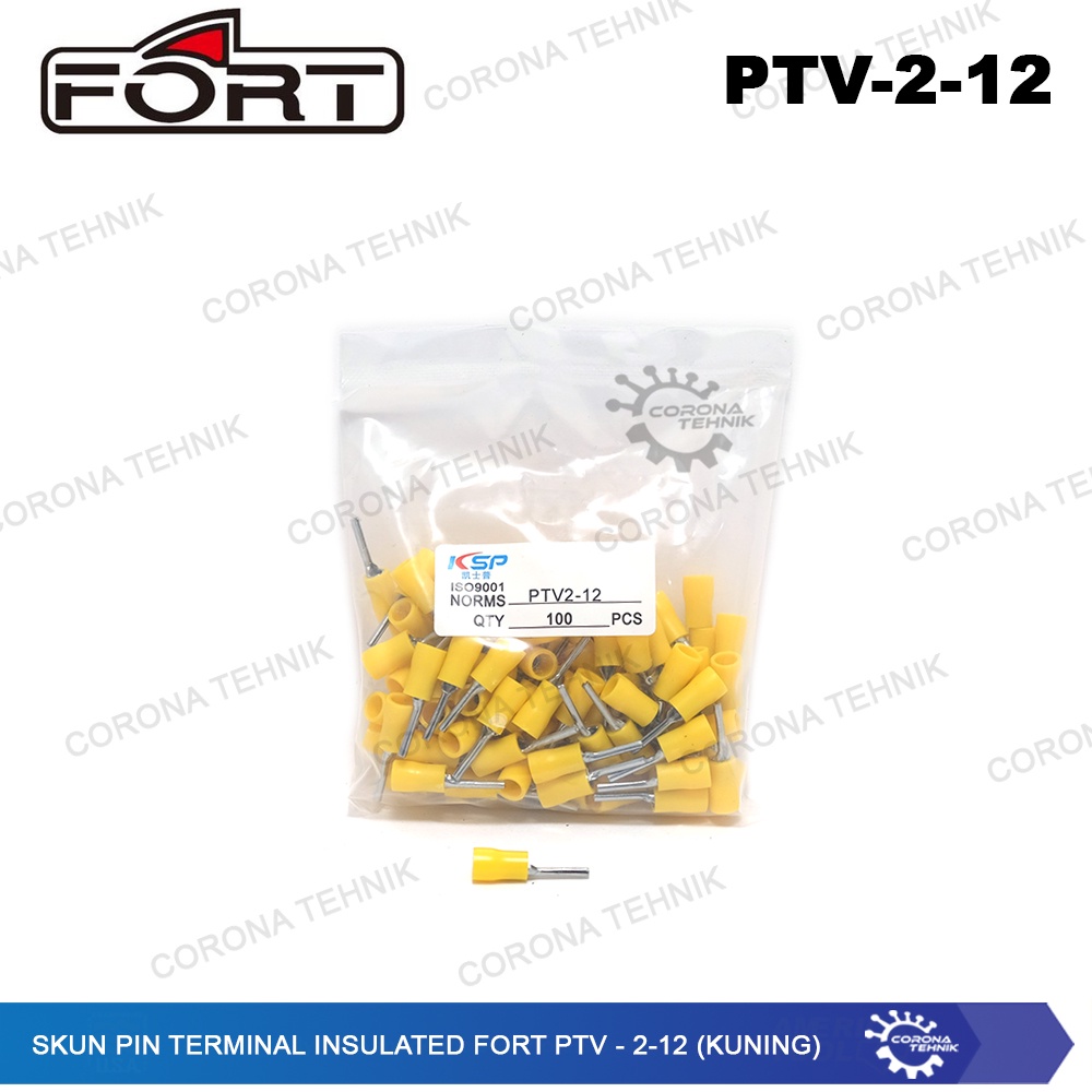 PTV - 2-12 - Skun Pin Terminal Insulated Fort