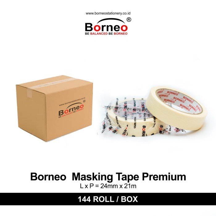 

Isolasi Masking Tape Borneo 1 inch 24mmX21mm