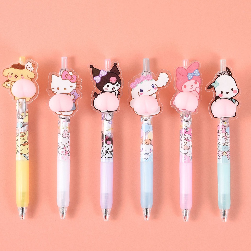 Pulpen pen squishy stella lou duffy and friends Sanrio doraemon My melody Cinnamoroll Hello kitty Kuromi Pochacco Pompompurin Sinchan Patrick Pikachu Mickey