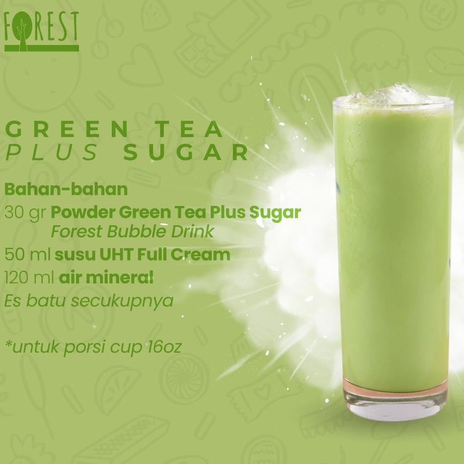 

[PRODUK HLA89] Bubuk Minuman GREEN TEA Powder 1000g PLUS GULA - Forest Bubble Drink 7DN