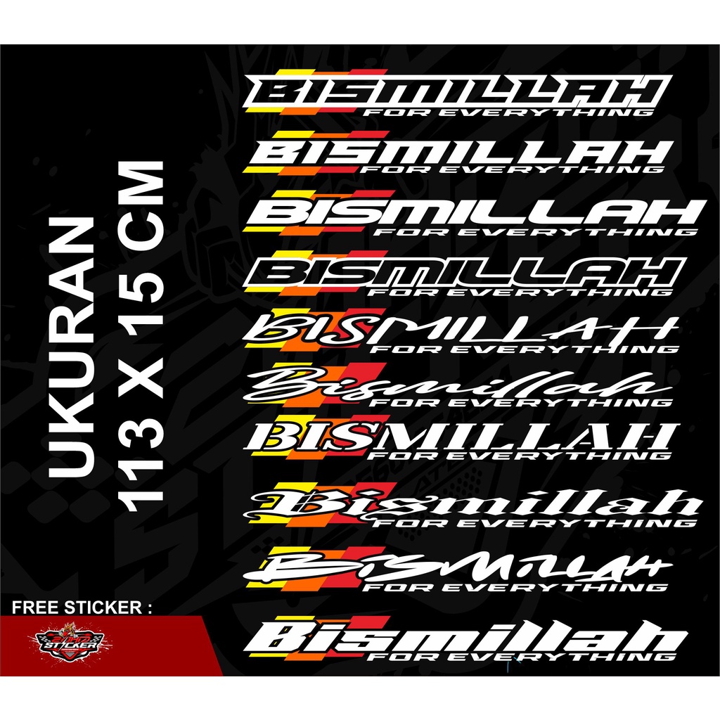 sticker kaca truk mobil BISMILLAH