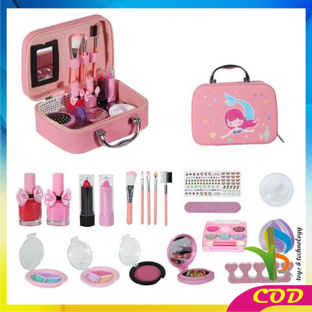 RB-M282 Mainan Make Up Anak Perempuan Alat Dandan Pretend Play Makeup Set Kosmetik Anak / Mainan Make Up Koper Tas Mermaid Alat Rias Anak