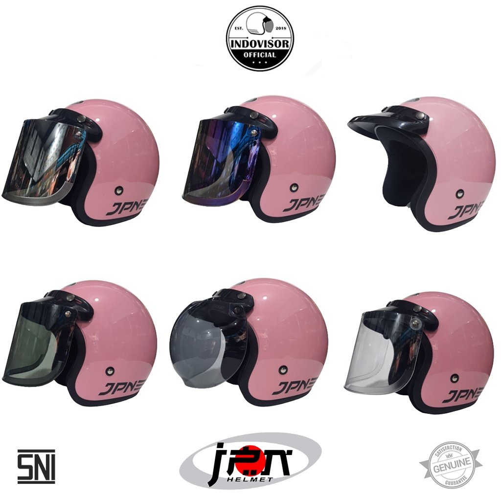 Helm JPN Warna Pink Pastel Glossy