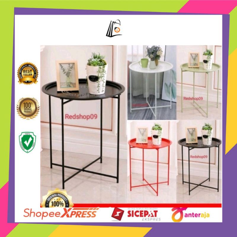 Soleil Meja Teras Besi 46 Cm Dengan Tray/meja besi