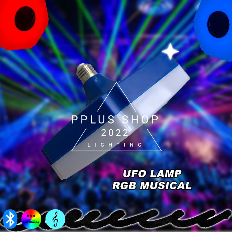 [ Pplus ] BOLHAM LED RGB DENGAN BLUETOOTH SPEAKER MUSIK / LAMPU LED RGB UFO WARNA WARNI E27 / LAMPU  RGB SEGI 6 SUARA KENCENG