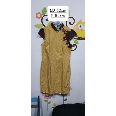 Qipao Cheongsam Dress Imlek bahan Katun merek Martina Pink