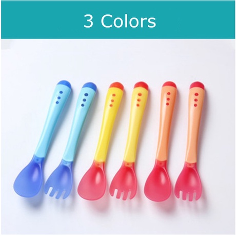 Nama Deptstore - Sendok Makan Bayi / Garpu Makan Bayi Sensor Panas / Spoon Fork Set