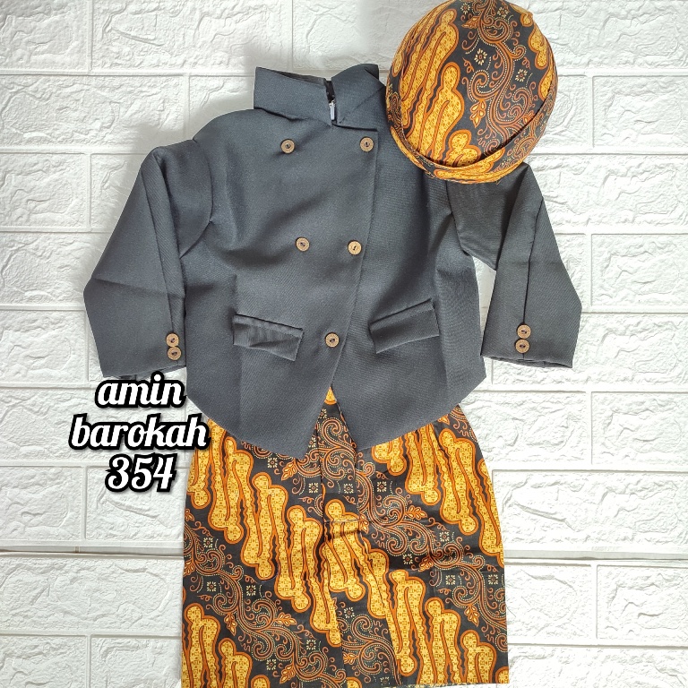 COD...!!! Setelan Baju Beskap Anak + Bawahan Jarik Instan + Blangkon Solo (Ukuran Bayi Sampai SD) #Adat #Jawa #Tradisional #TedakSiten