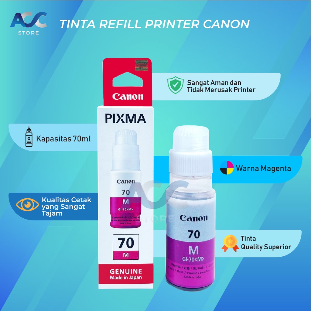 1 SET 4 PCS Tinta Canon Gi 70 Isi Ulang Printer GM2070 GM4070 G7070 G5070 G6070 G4070