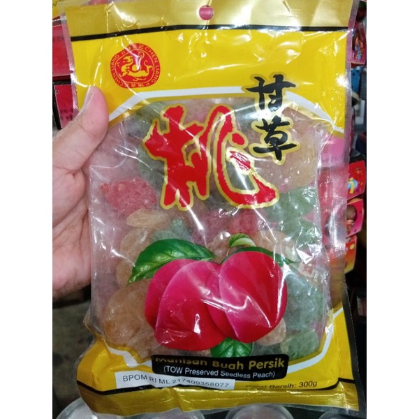 

MANISAN BUAH PERSIK 300GRAM/PRESERVED SEEDLESS PEACH/CEMILAN BUAH KERING