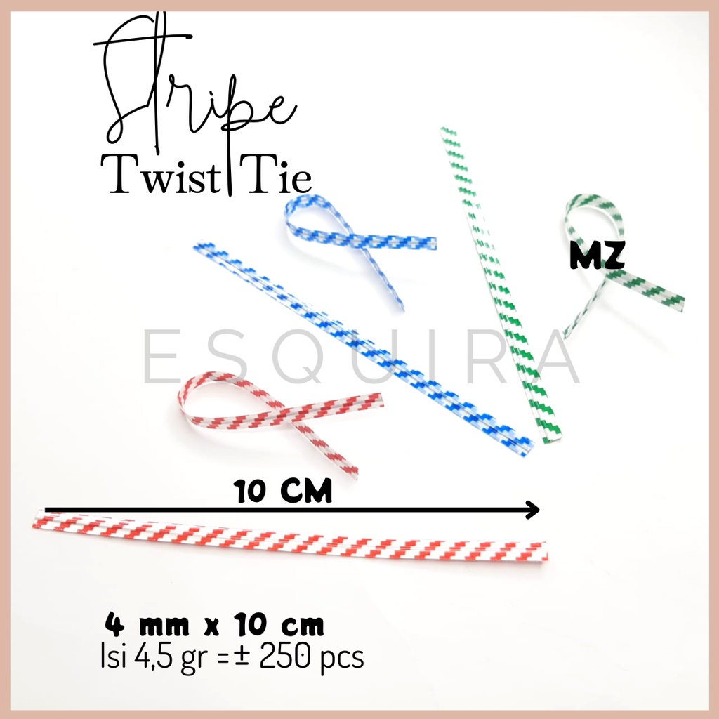 Stripe Twist Ties /  Kawat Pengikat Kemasan / 4MM 10 CM / ± 250 PCS