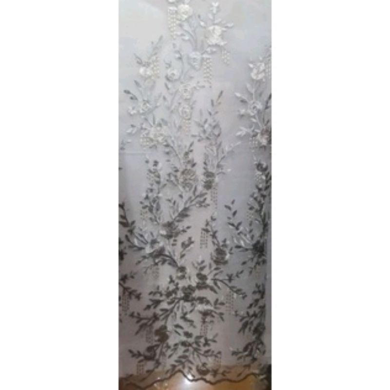 Kain tile bunga rambat full elegan (harga per setengah meter)