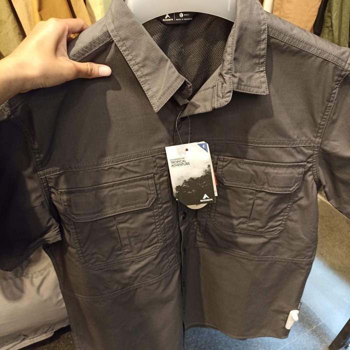 bismillahEIGER Bismillah Kemeja  MENS EQUATOR SHIRT 1.0 SS Shirt 7512 Cowok - Grey, 4XL