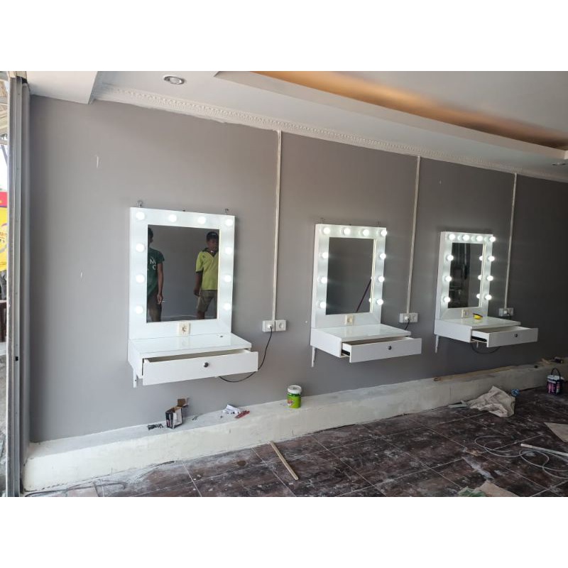 MEJA GANTUNG RIAS/MUA/MEJA RIAS/MEJA MAKE UP/CERMIN LAMPU/VANITY MIRROR