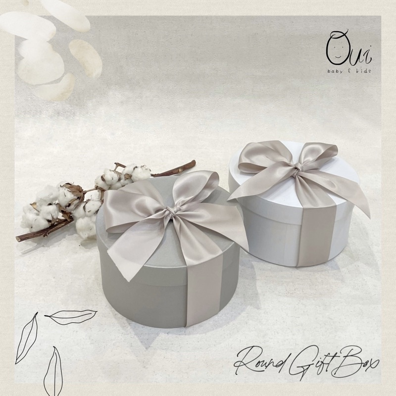 

Oui Round gift box / kotak kado newborn & ulang tahun / hampers