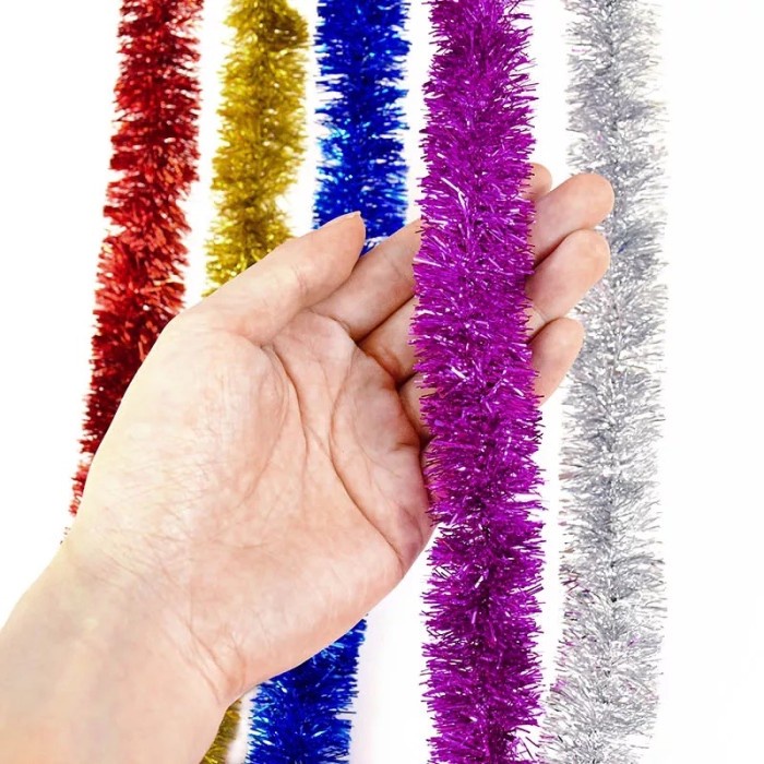 T&amp;Y Slinger Tinsel Rumbai 2 Meter Hiasan Pohon Natal Motif Bintang Love Polos Aksesoris Dekorasi Rumah Ornamen Natal Slinger Motif 2 Warna 2 Mtr Murah