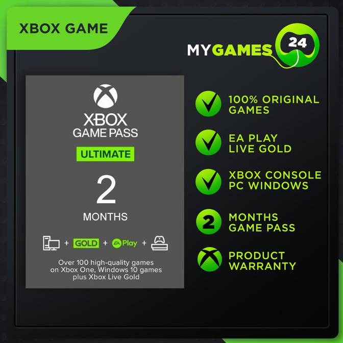 Game Pass Ultimate 2 Bulan For Xbox One X|S Pc Windows 10 Redeem Code