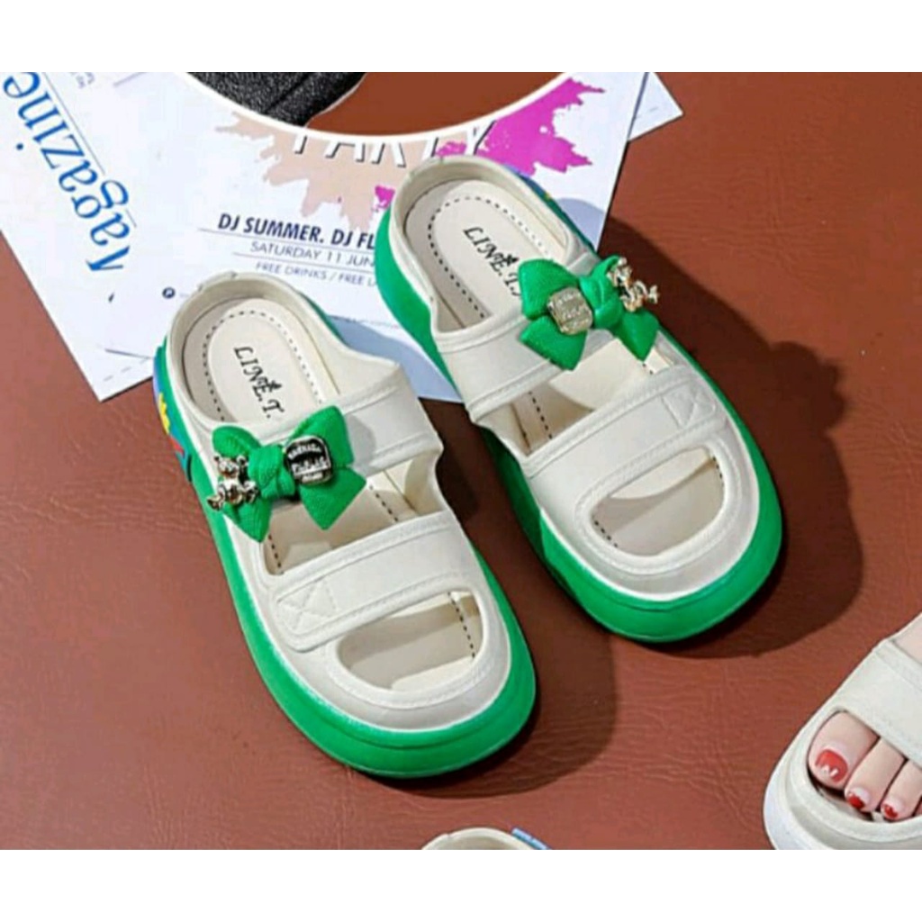 6.Sandal rubber  wanita wedges selop  HYS 029