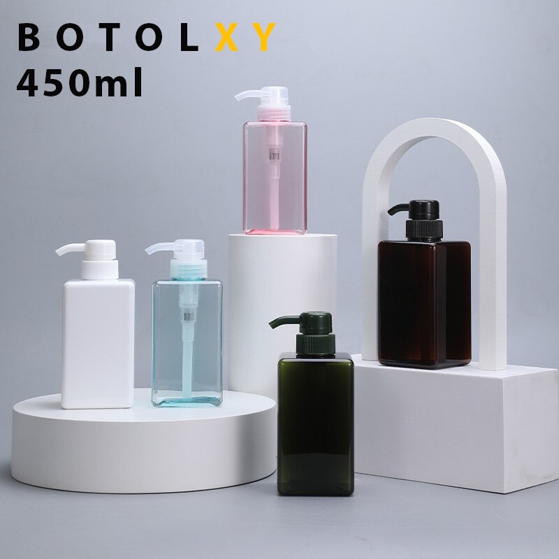 Botol Pump Sabun Cair / Lotion / Shampoo Plastik Tebal Import 450ml