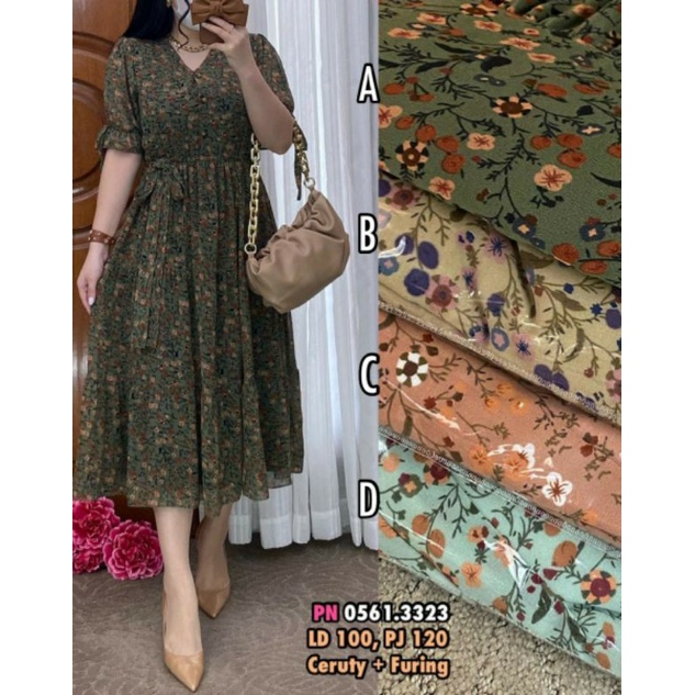 Dress Bunga Ceruti 0561 0322 Import