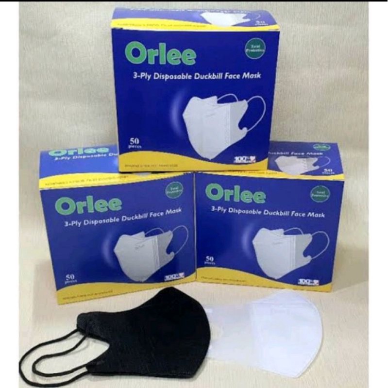 Masker Duckbill Earloop Orlee Embos 1 Box Isi 50pcs