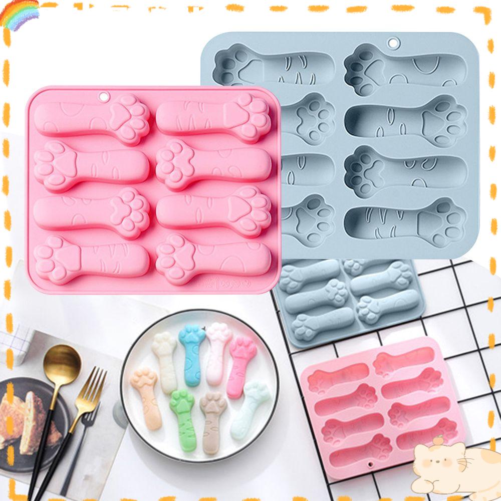 Solighter 8rongga Cat Paw DIY Craft Jelly Dome Cetakan Sabun Alat Dekorasi Kue Tumbuh Gigi Stik Keju Coklat