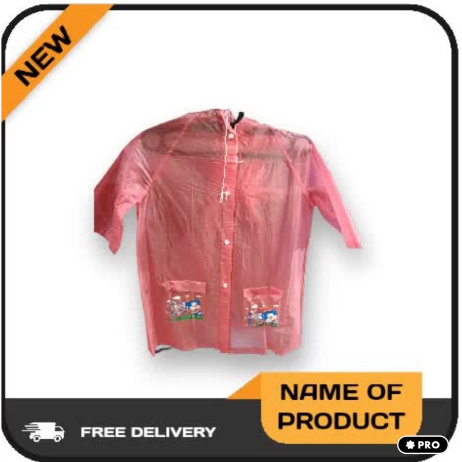 jas hujan anak terusan lucu dan murah untuk 2 sampai 4 tahun