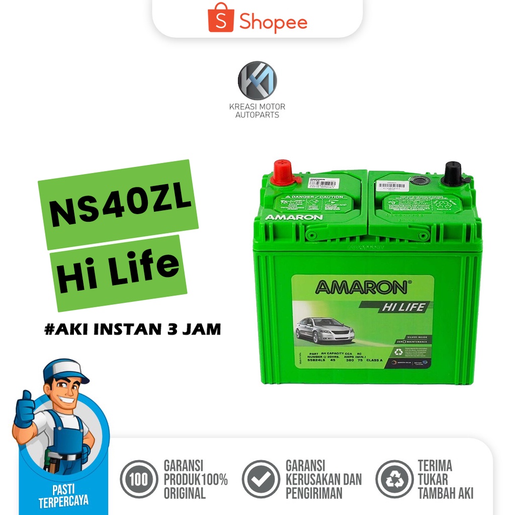 Jual Aki Mobil Amaron Hi Life 42b20l Ns40zl Aki Mobil Kering Grand