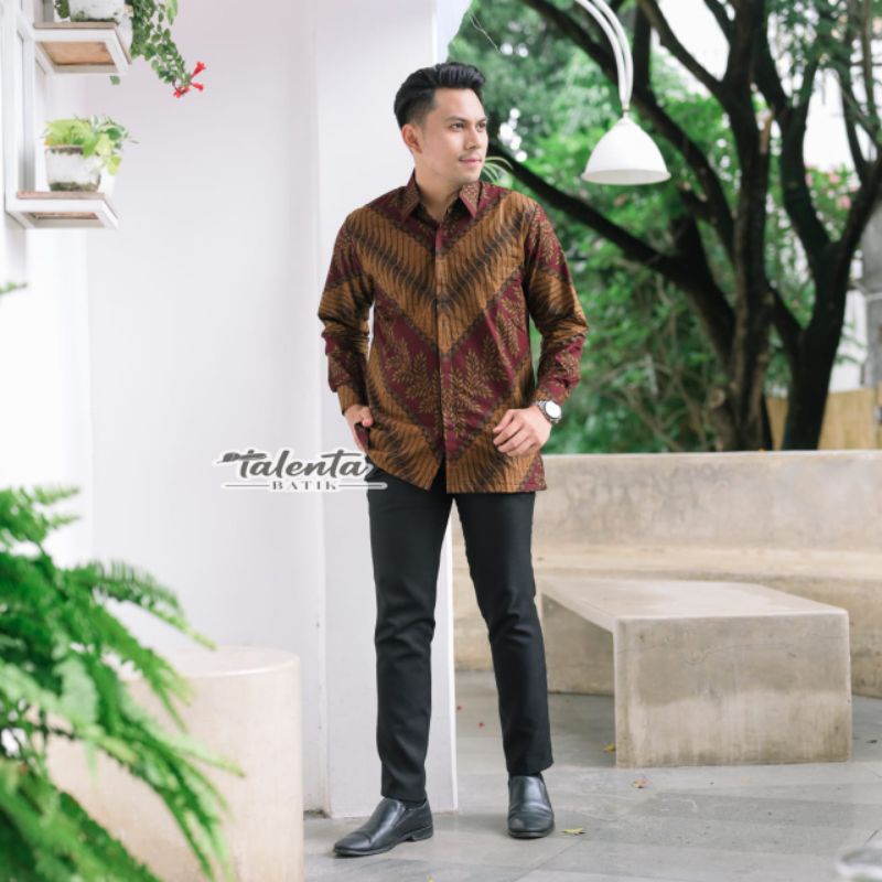 Batik PPREMIUM katun halus baturaden Coklat marun