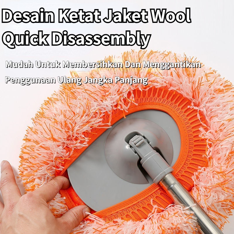 【COD】 Pembersihan Yang Dapat Diubah 360° Putar Kepala Mop Multifunksional Sunflower Mop Mop Kepala Mop Flat Floor Home