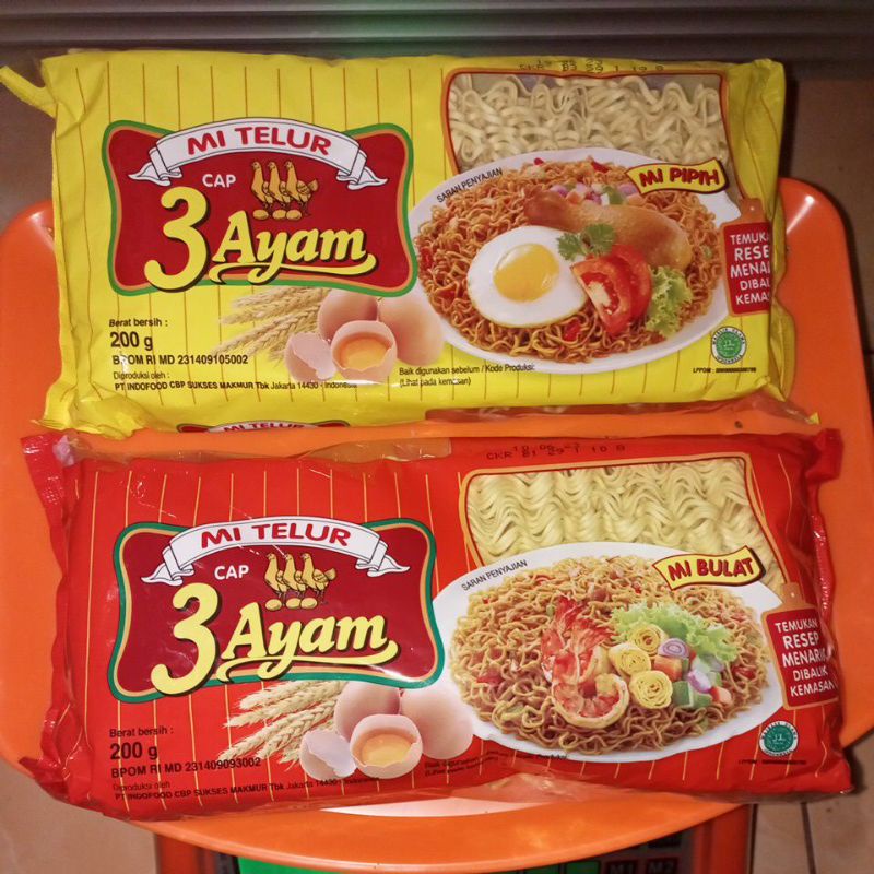 3 Ayam Mie Telur  Mie Telor Kuning &amp; Merah 200gr