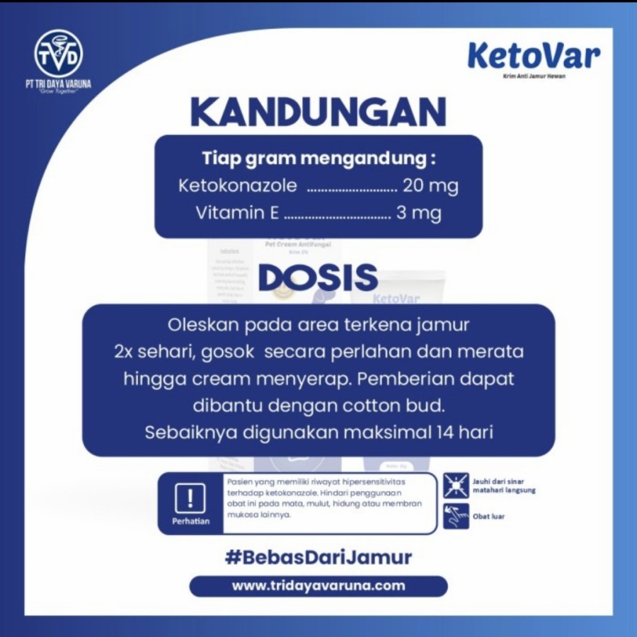 Ketovar 10gr Krim Obat Basmi Jamur Ringworm Pada Kucing Anjing Kelinci