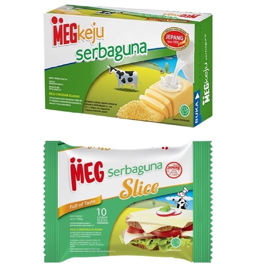 

MEG keju serbaguna 10 slice dan keju cheddar kemasan 160 gr