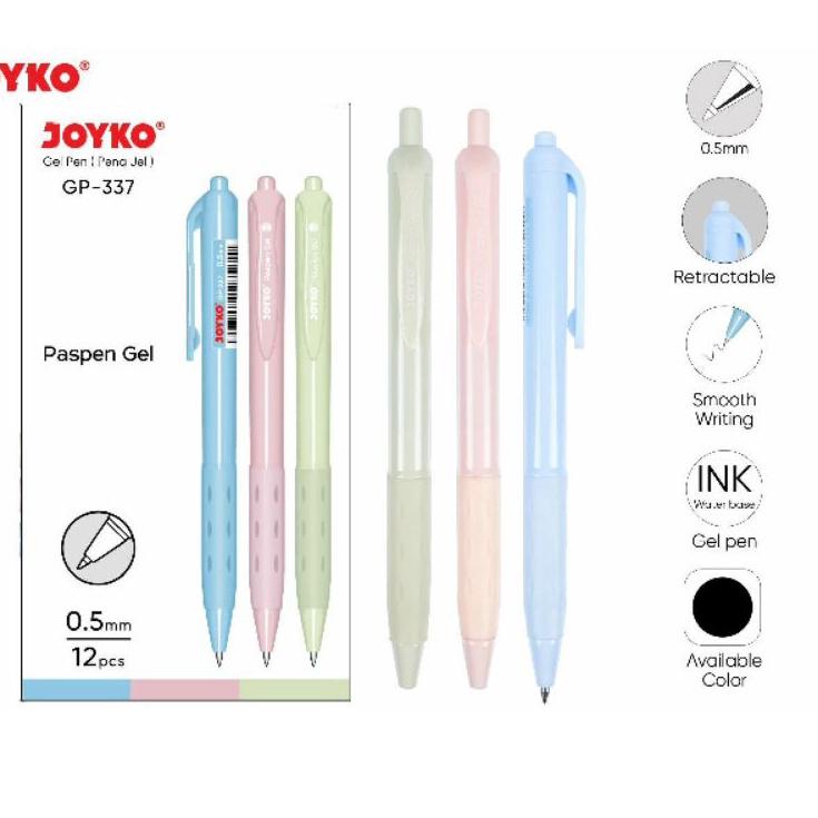 

✴Terkini✲➻ Pulpen JOYKO PASPEN Gel Pen GP-337 0.5mm - 12 PCS V86 ➻