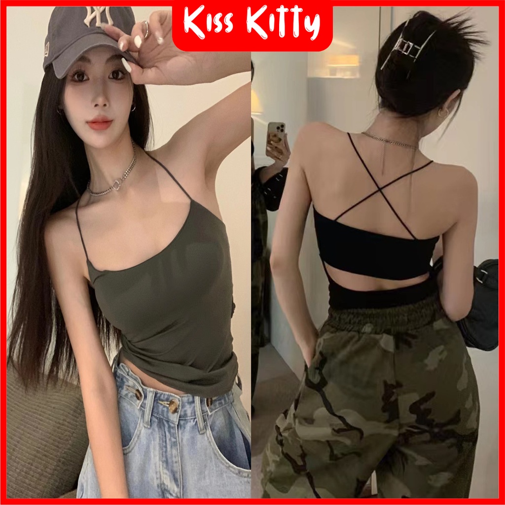 Tank Top Korean Cross Top Pakaian Dalam BH Kaos Wanita Bra Impor Jepang kaosbra dalaman