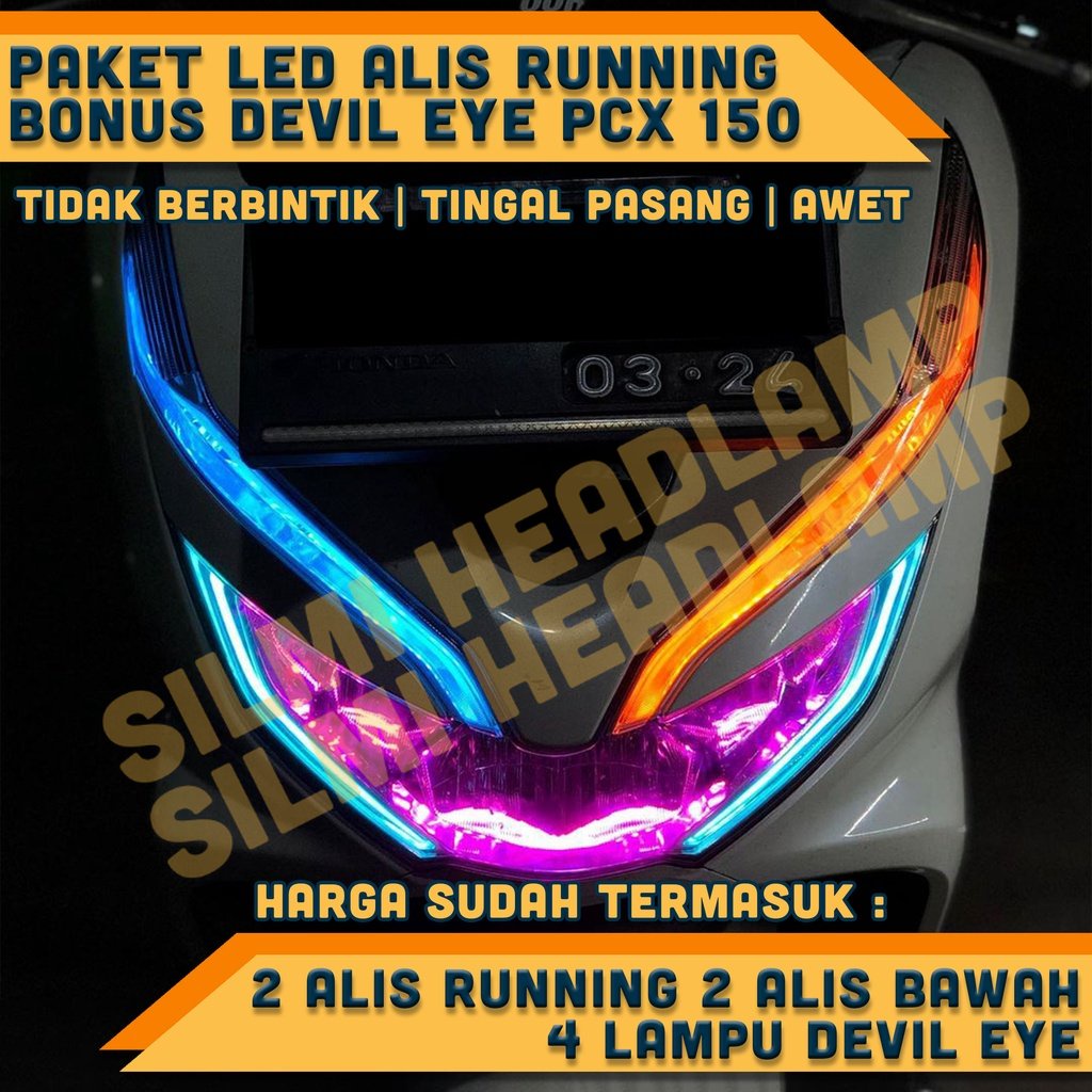 SATU SET LAMPU ALIS RUNNING PCX 150 LAMPU HEADLAMP PCX LAMPU DEPAN