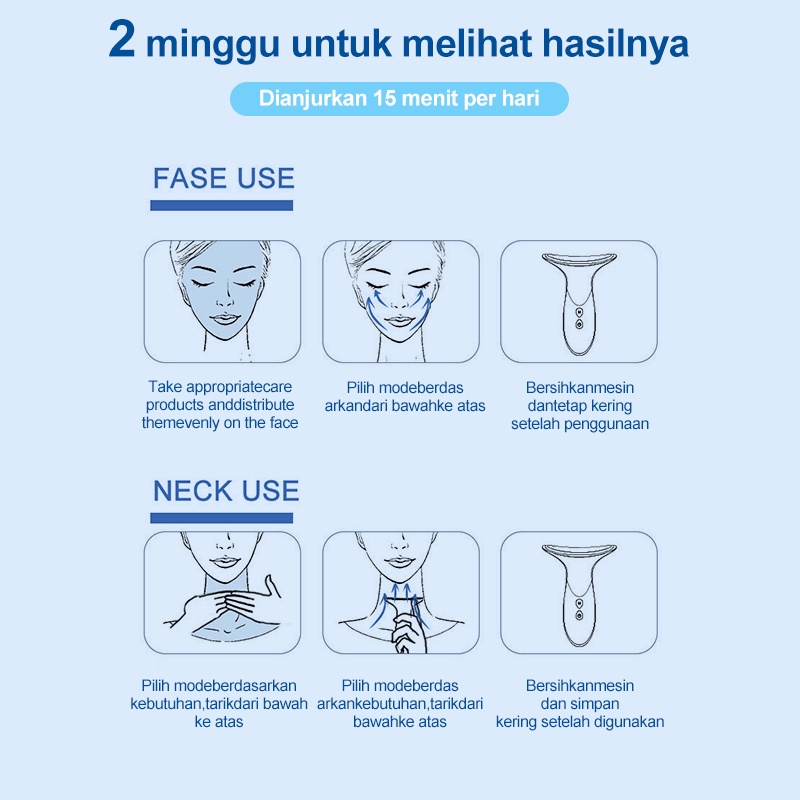 AmazeFan alat pijat leher setrika getar hilangkan kerutan＆dagu ganda,multifungsi Meremajakan kulit pembersih perawatan facial wajah＆leher,mengencangkan kulit,meniruskan penirus pipi serta membentuk wajah Vshape Praktis dengan USB Alat kecantikan face lift