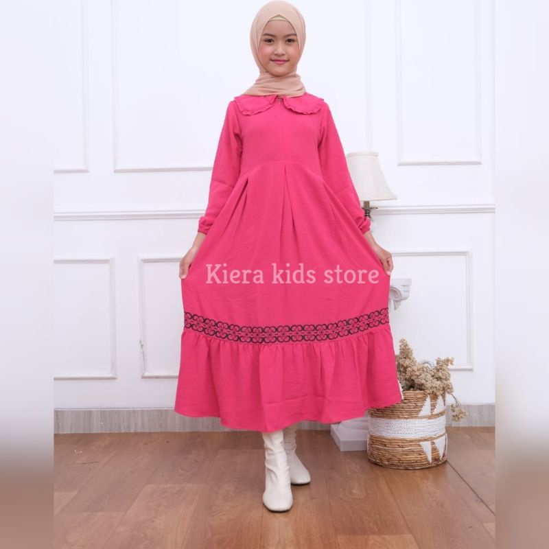 Gamis Anak Perempuan Usia 4-13 Tahun Terbaru Bahan Crinkle Premium