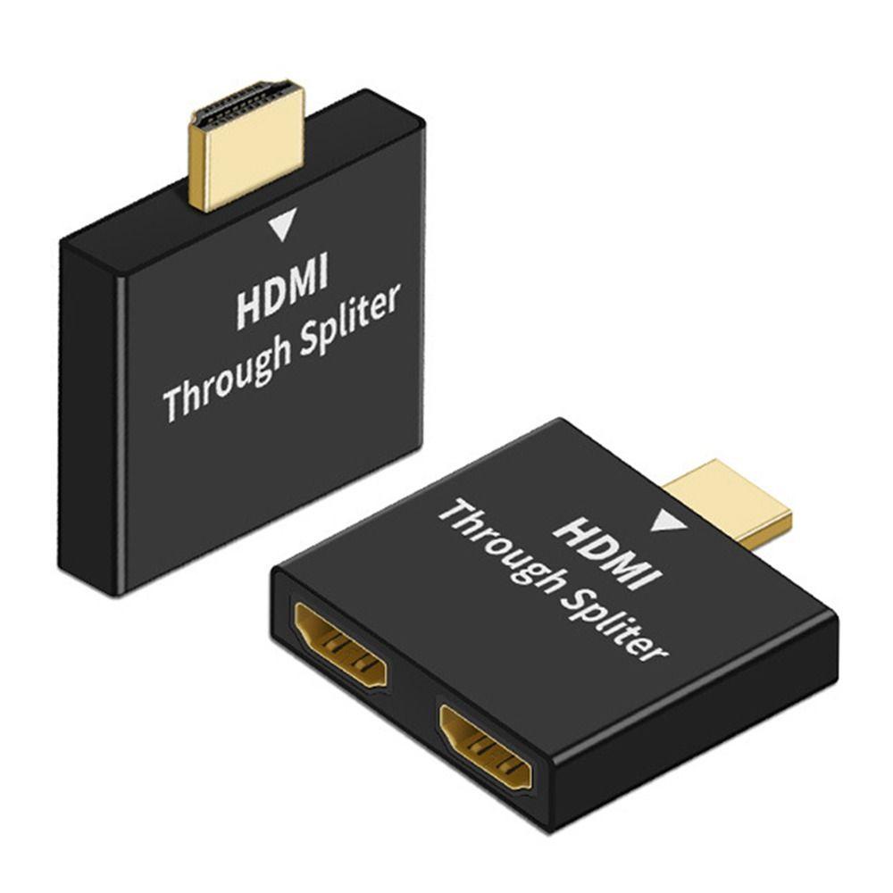 Top HDMI Melalui Splitter Plug and Play Adaptor Proyektor Monitor 1080P