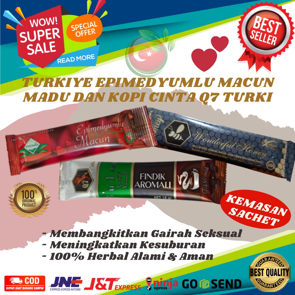 SACHET MADU DAN KOPI CINTA EXP 2024/2025 EPIMEDYUMLU MACUN 100% PRODUK TURKI ORIGINAL DAN ALAMI / TURKEY PRODUCT