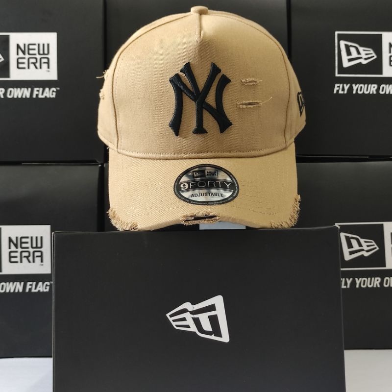 Topi NY Damage 9forty A frame  RIPPED - Topi 100% Grad ORI Kualitas Import - Topi Robek