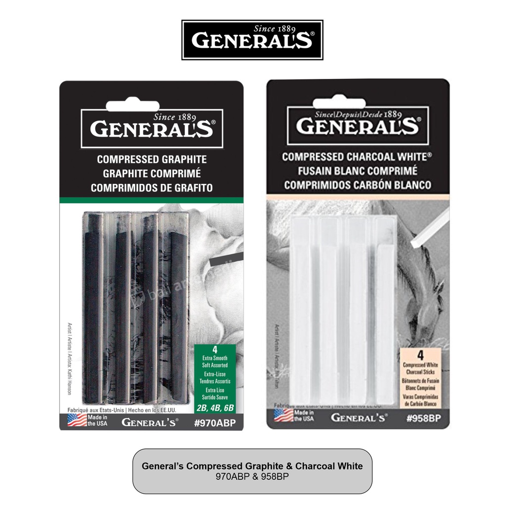 General’s Compressed Graphite &amp; Charcoal White - 970ABP &amp; 958BP