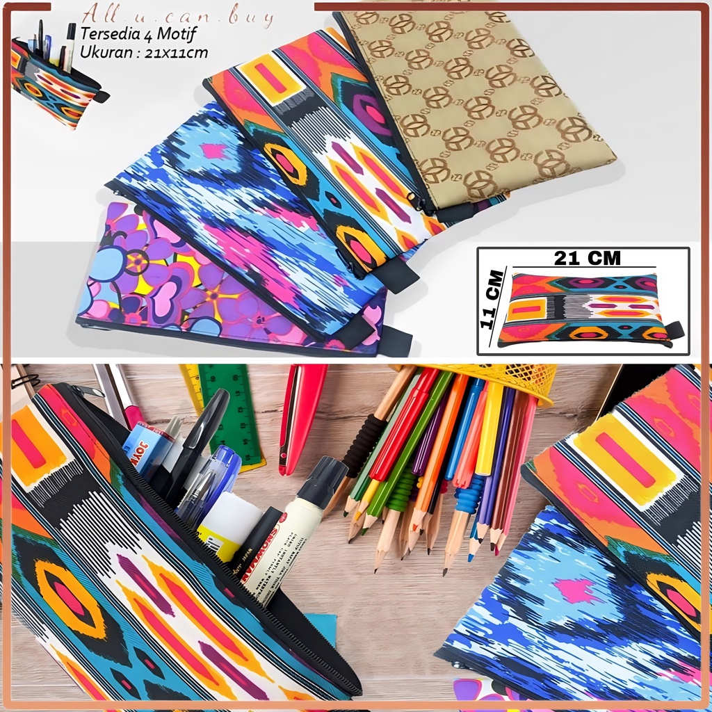 

Dompet Tempat Alat Tulis Dompet Pensil Case Canvas 4 Motif
