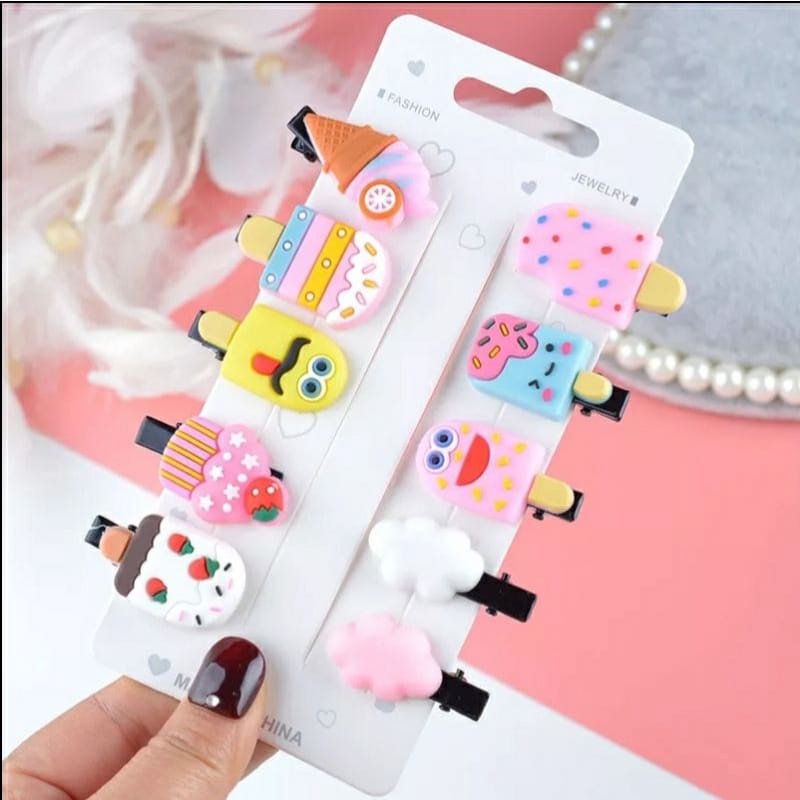 ( FY ) Jepit Rambut Korea Anak Set 10 In 1 Model Kartun Hairpin Rambut Anak Perempuan HairClips Import Real Pict