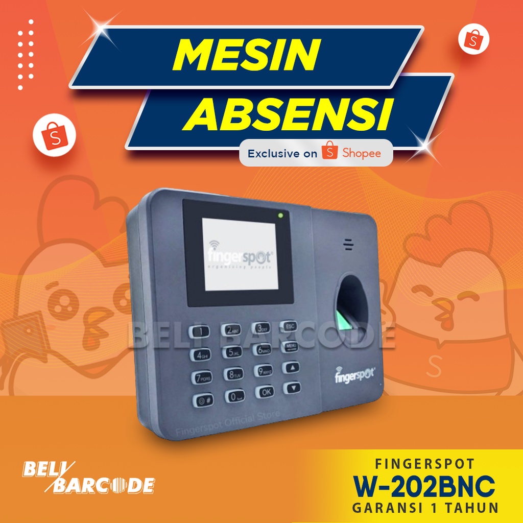 Fingerprint Absensi Mesin Sidik Jari Fingerspot W-202BNC