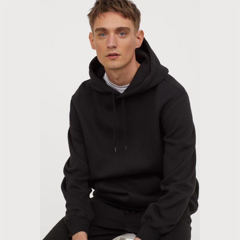 Hoodie polos hitam premium