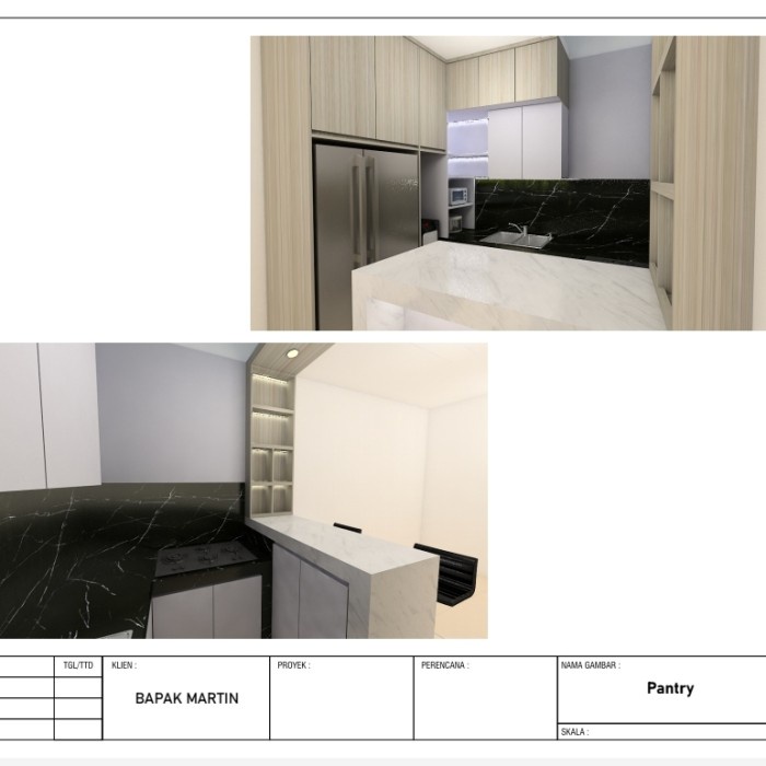 kitchen set minimalis modern atas bawah murah