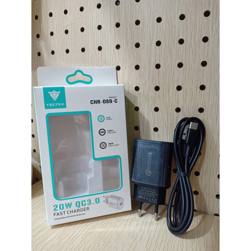 Adaptor Charger Fast Charging 3.0 TECNIX CHR-089-C Charger Type C 20W