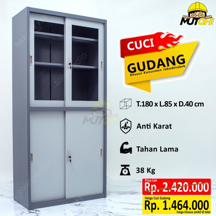 

PROMO lemari arsip lemari besi filling cabinet - pintu kombinasi sliding Code 4160