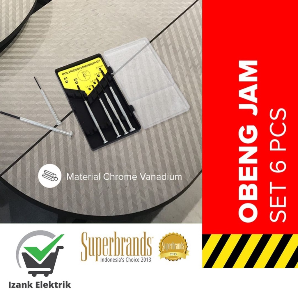 Obeng Jam Set 6pcs / Kenmaster Obeng Jam / Obeng Kacamata Serbaguna Obeng Jam Set 6pcs / Kenmaster O
